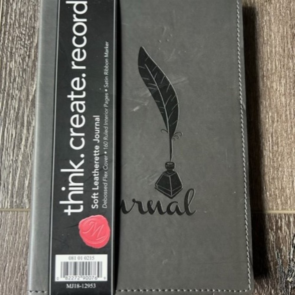 Lined Journal Notebook, (Black), 160 Pages, Medium 5.7 inches x 8 inch NEW NWT
